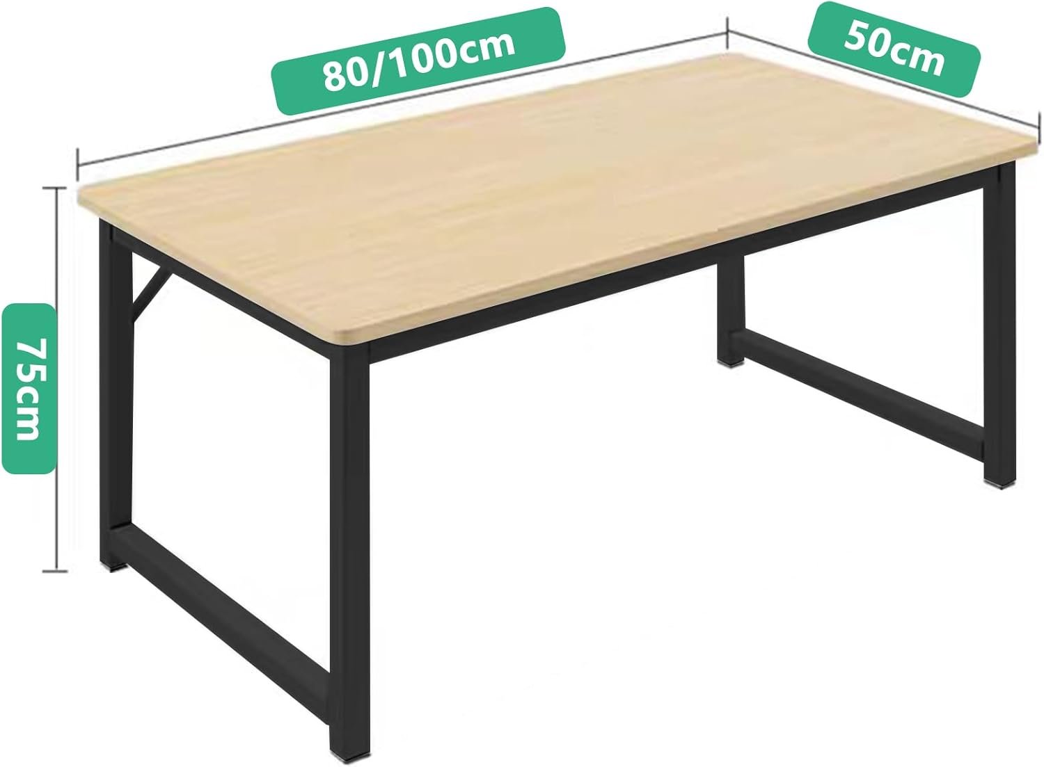 JMDZデスク、コンピューターデスク、組み立てが簡単、シンプル、ワークデスク、ゲームデスク、幅31.5/39.4 x深さ19.7インチ(80/100 x 50 cm)、ホームワーク用、リモートワーク用、スタイリッシュなテーブル、シンプル、虚栄心 - 이미지 2