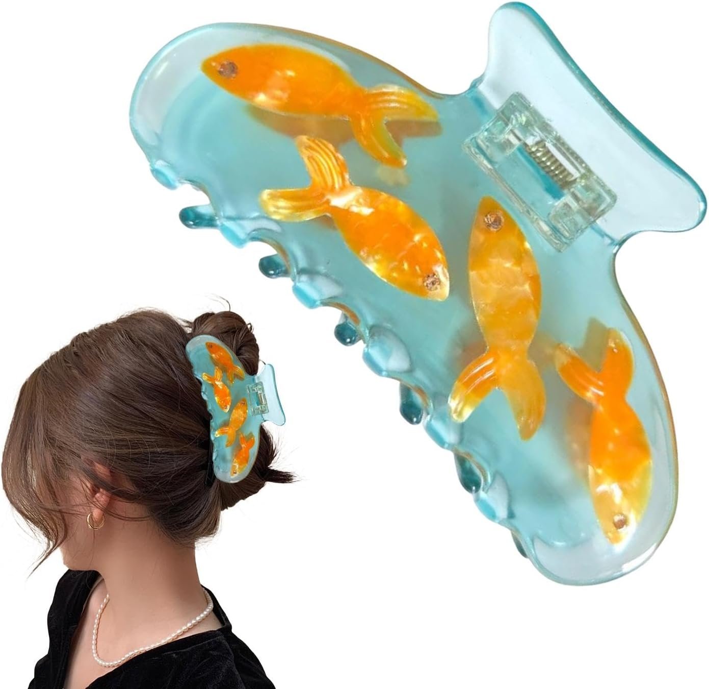 ノベルティフィッシュヘアクリップ| 面白いノベルティフィッシュクロークリップ| モダンなヘッドドレスツールツールヘアスタイルアクセサリーポニーテール - 이미지 8