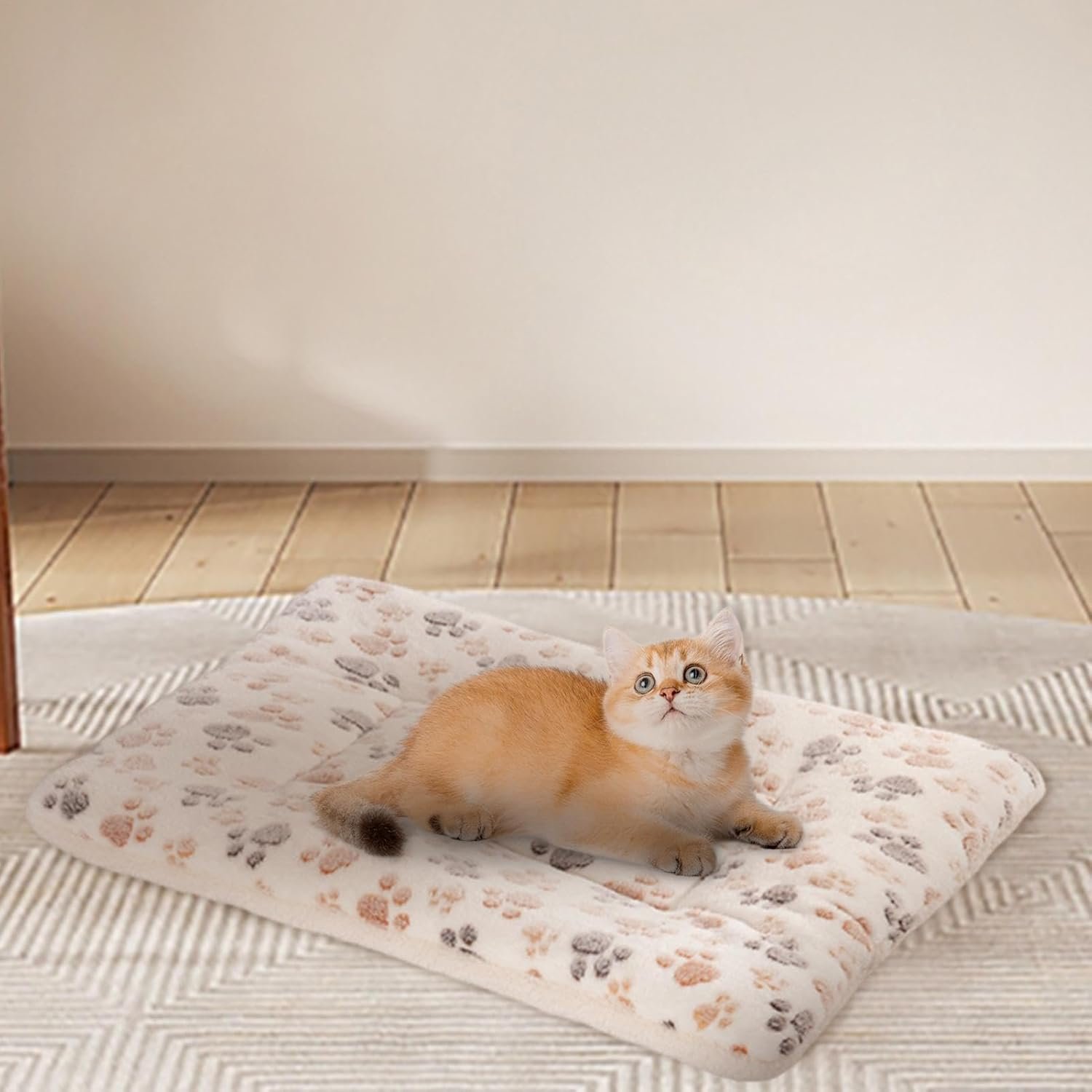 犬用クレートパッド、犬小屋用犬用ベッド | 冬用犬用ベッド冬用犬用ベッド27.5 x 21.5インチ -犬小屋パッド暖かい犬クレートマット洗える猫寝袋ベッド家具屋内猫犬子犬ペット愛好家のため - 이미지 3