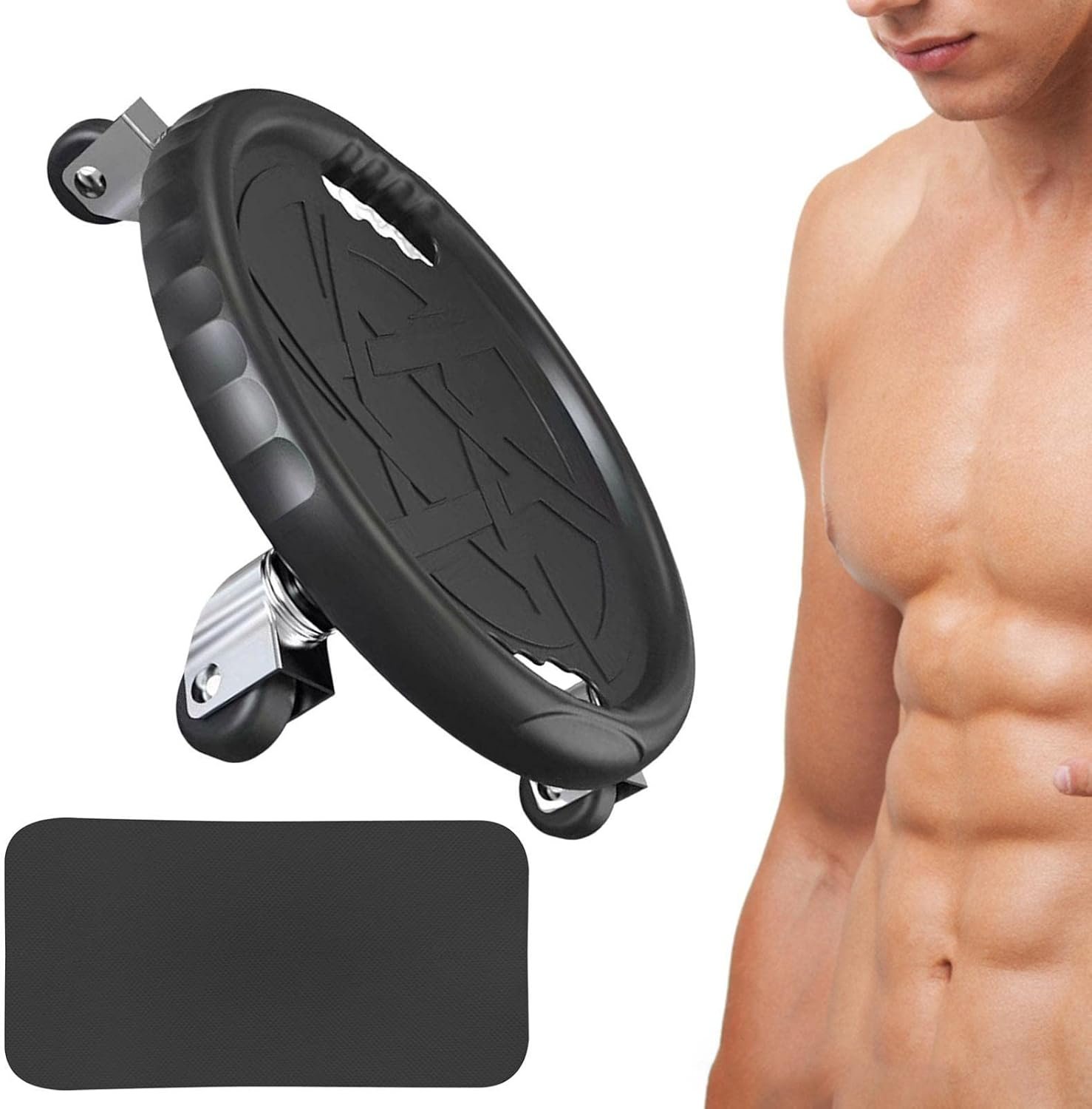 マット付き腹部フィットネスローラー - ノイズレス腹部運動機器 - 筋肉コア筋力トレーニングツール - コアワークアウト用腹部ホイールローラー - ジムの150kgの重量容量スポーツ機器 - 이미지 6