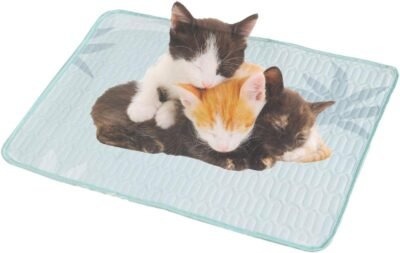 猫の冷却マット、犬用の冷却マット -冷却犬のベッド| 洗える防水性のない滑り止めスクラッチプルーフの子猫ベッドバルコニーポーチパティオ用家具