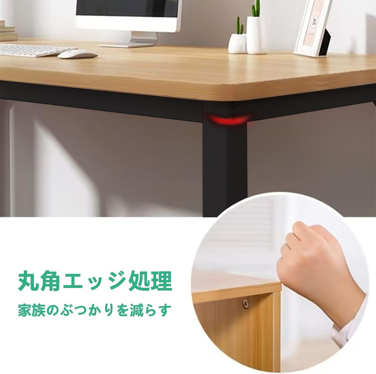 JMDZデスク、コンピューターデスク、組み立てが簡単、シンプル、ワークデスク、ゲームデスク、幅31.5/39.4 x深さ19.7インチ(80/100 x 50 cm)、ホームワーク用、リモートワーク用、スタイリッシュなテーブル、シンプル、虚栄心 - 이미지 3