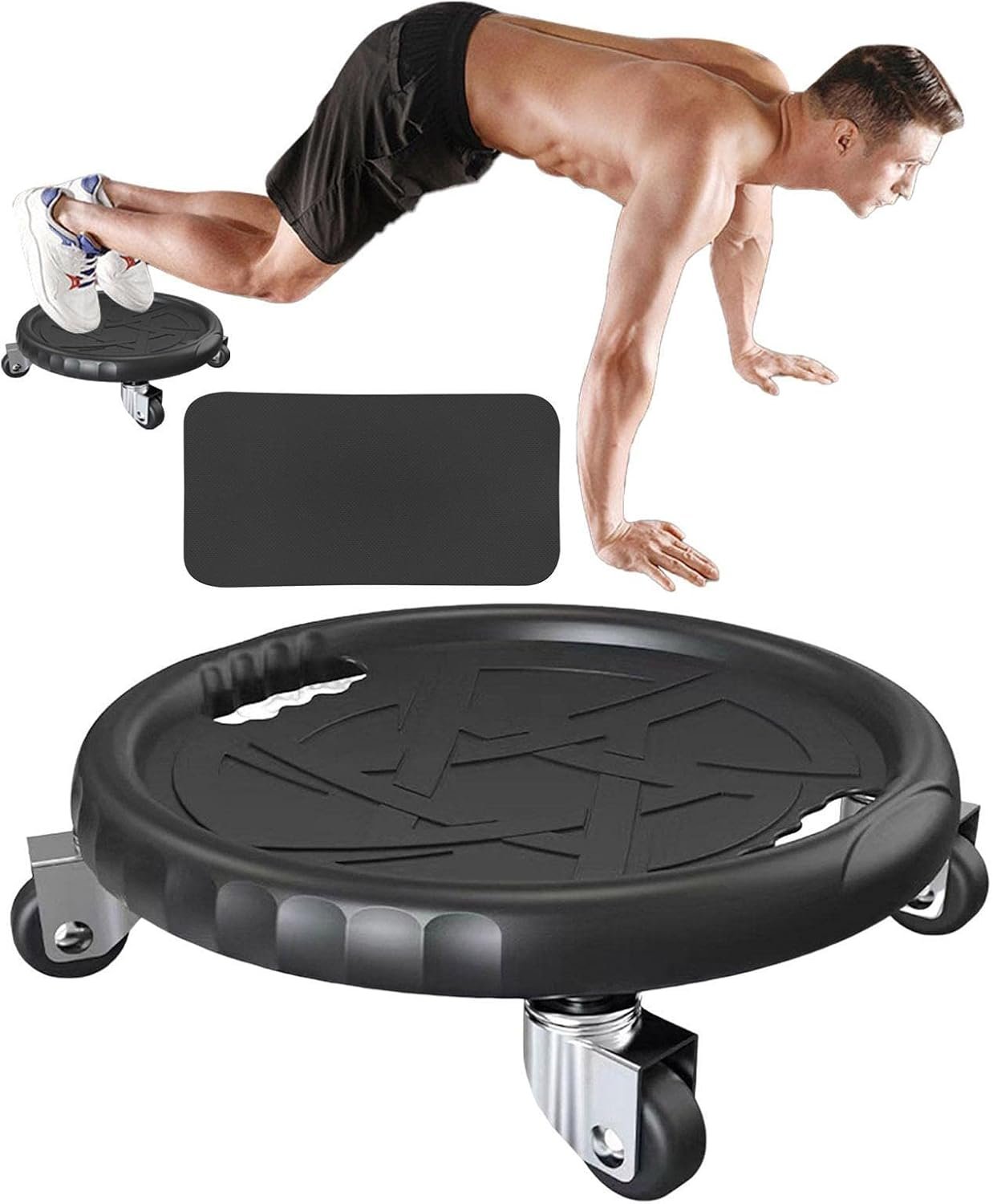 マット付き腹部フィットネスローラー - ノイズレス腹部運動機器 - 筋肉コア筋力トレーニングツール - コアワークアウト用腹部ホイールローラー - ジムの150kgの重量容量スポーツ機器 - 이미지 5