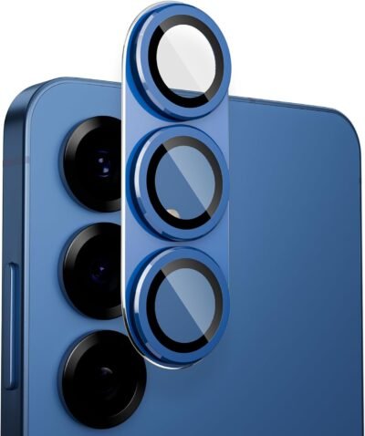Samsung Galaxy S25カメラフィルムアルミニウム合金9H強化ガラスアンチスクラッチレンズ保護ショックプルーフS25カメラ保護高透過性カメラカメラレンズプロテクターブルー