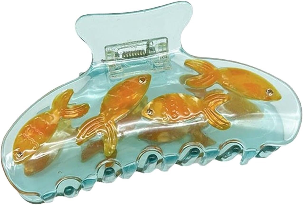 ノベルティフィッシュヘアクリップ| 面白いノベルティフィッシュクロークリップ| モダンなヘッドドレスツールツールヘアスタイルアクセサリーポニーテール