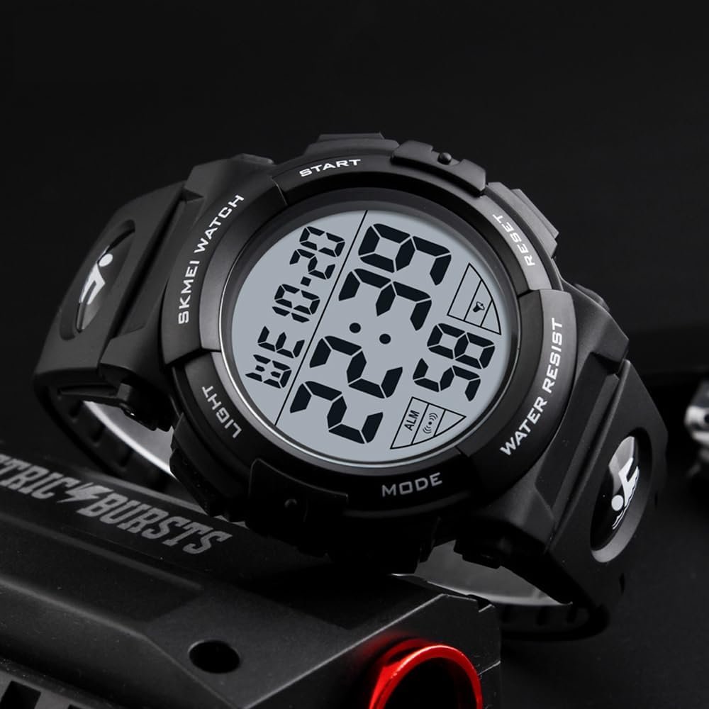 Datirzyx Men's読みやすいデジタルウォッチ、大画面に大きなディスプレイ、防水、デジタルウォッチ、スポーツウォッチ、ランニングストップウォッチ、アラーム、時間給シグナル機能、日本の取扱説明書 - 이미지 3