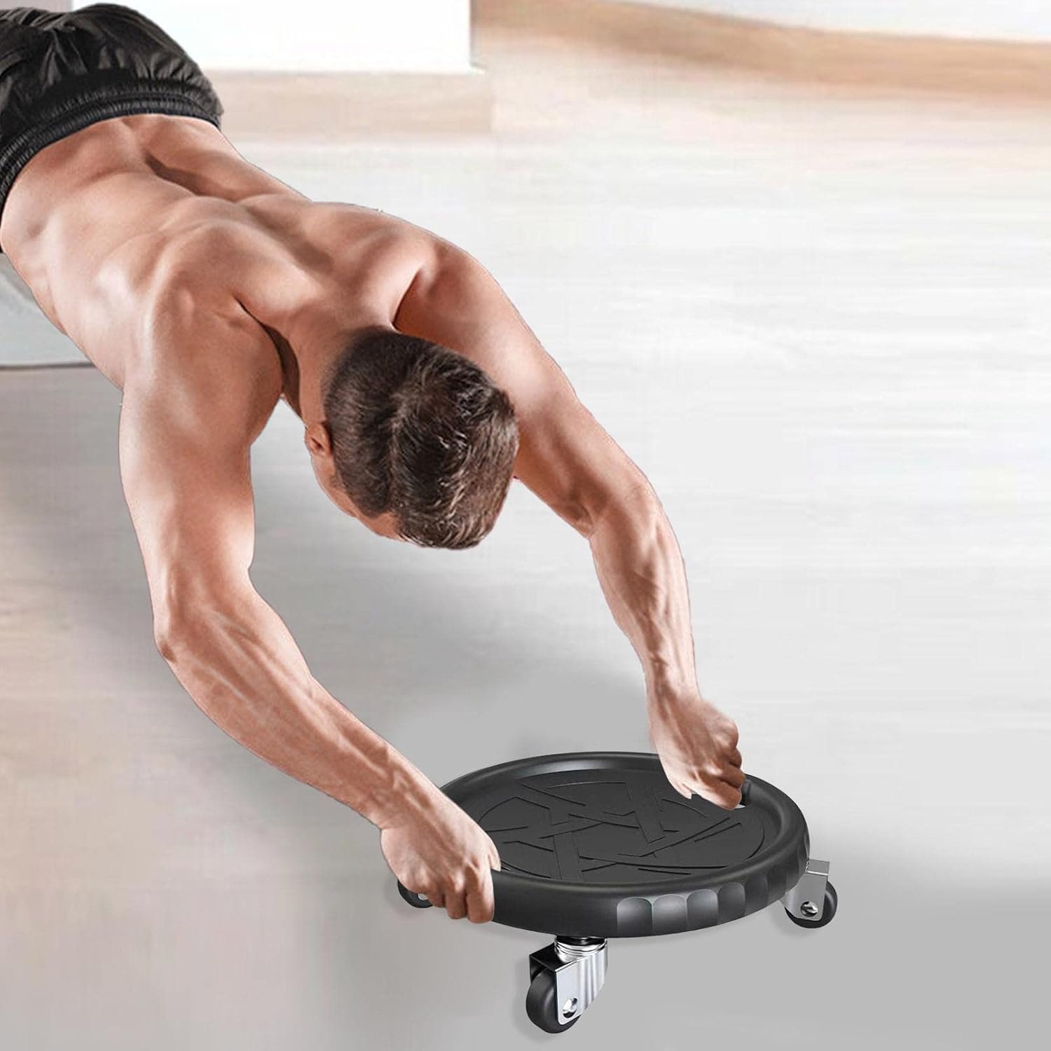 マット付き腹部フィットネスローラー - ノイズレス腹部運動機器 - 筋肉コア筋力トレーニングツール - コアワークアウト用腹部ホイールローラー - ジムの150kgの重量容量スポーツ機器 - 이미지 4