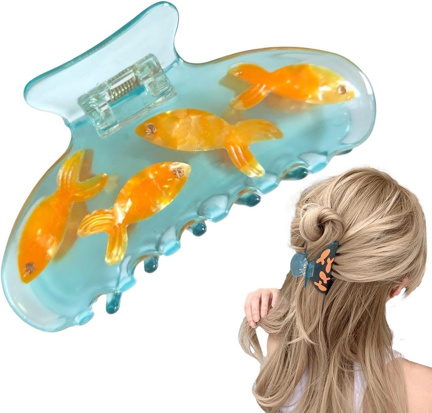 ノベルティフィッシュヘアクリップ| 面白いノベルティフィッシュクロークリップ| モダンなヘッドドレスツールツールヘアスタイルアクセサリーポニーテール - 이미지 7