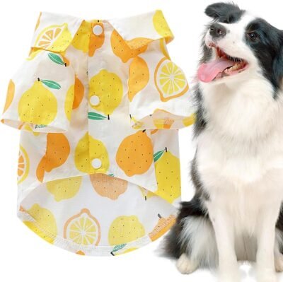 犬服、夏の犬用シャツ | フルーツプリント子犬服、ペット t シャツ、ソフトペットアパレル、子犬用ドッグシャツ