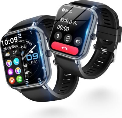 Smart Watch（2024改良モデル）、Bluetooth 5.3通話、ライン/メッセージ通知、100の異なる移動モード、300以上の無料ダイヤル設定、GPS移動録音、長期バッテリー、IP68ダストプルーフ、