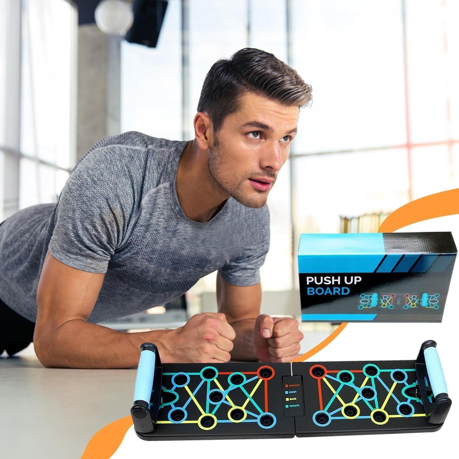 プッシュアップボード -フィットネストレーニングボード| 折りたたみ式腕立て伏せスタンドシステム折りたたみ式腕立て伏せスタンドシステムプロフェッショナル筋力トレーニング補助具男女兼用 - 이미지 7