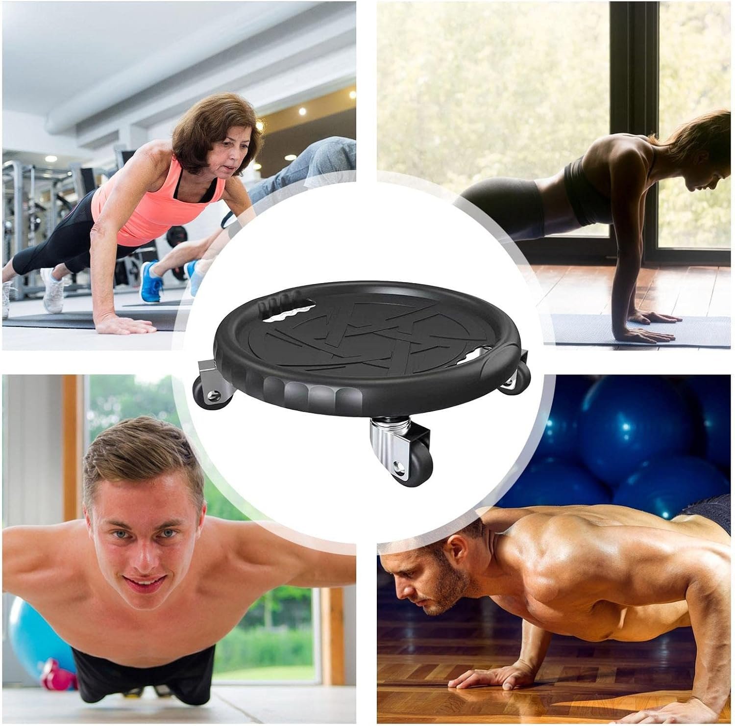 マット付き腹部フィットネスローラー - ノイズレス腹部運動機器 - 筋肉コア筋力トレーニングツール - コアワークアウト用腹部ホイールローラー - ジムの150kgの重量容量スポーツ機器 - 이미지 3