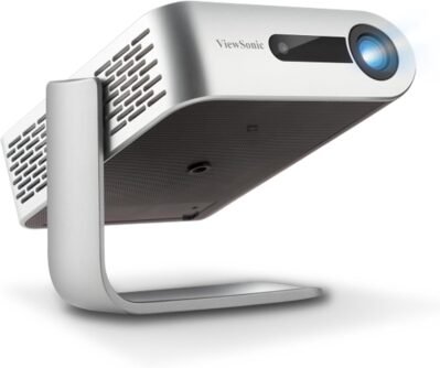 ViewSonic M1+_G2 LED Mobile Projector [360 Degree Ceiling Projection / Ceiling Projection Without a Tripod / 120 ANSI Lumens / DLP Built-In / Automatic Vertical Keystone Correction Supported/ Harman