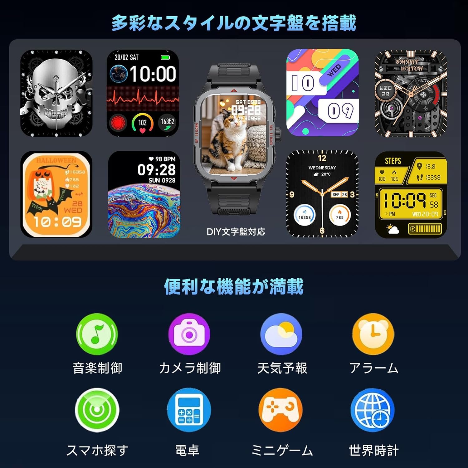 Smart Watch(2024 New Design)、1.85インチの大画面、懐中電灯、軍事基準、Bluetooth 5.3コール、IP68防水、防塵、衝撃、スポーツウォッチ、iPhone互換、Android互換、 - 이미지 7