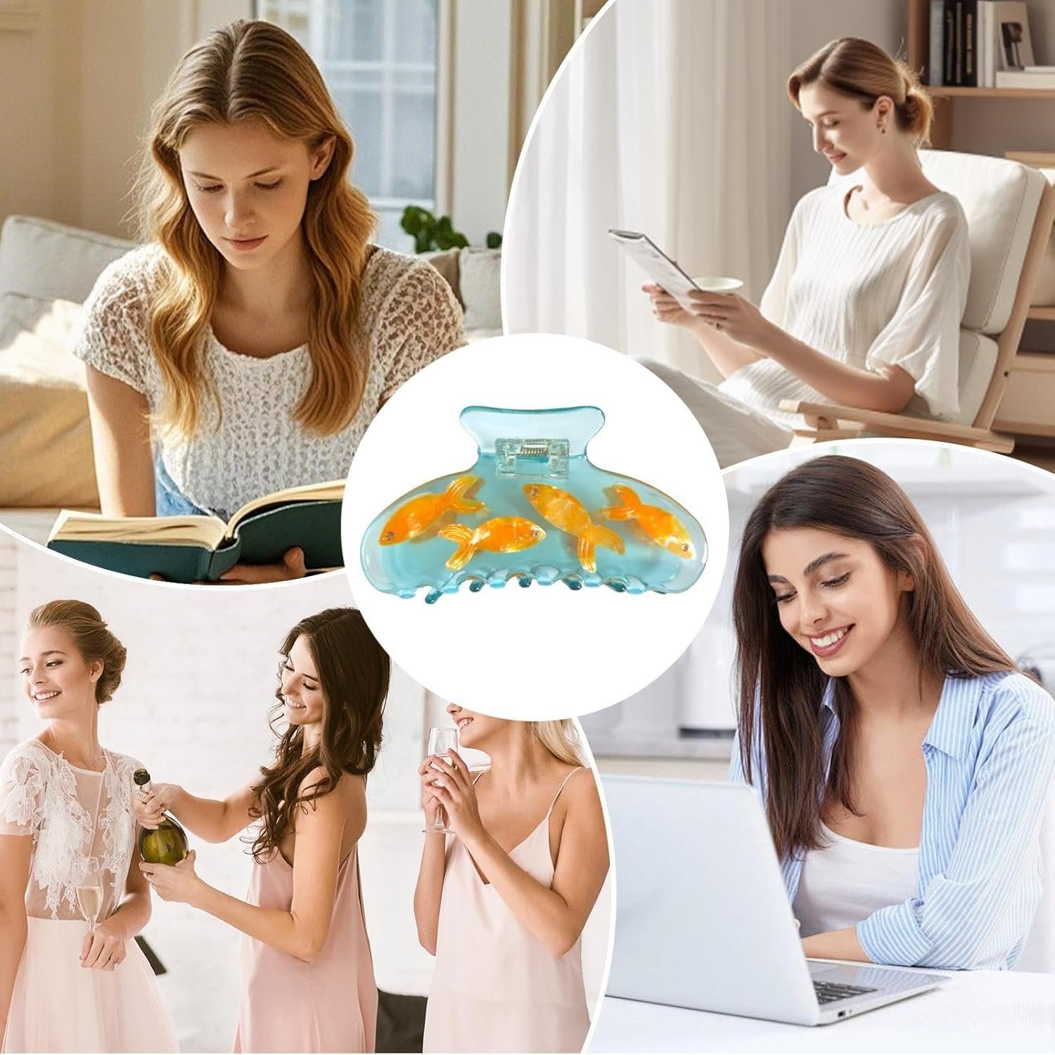 ノベルティフィッシュヘアクリップ| 面白いノベルティフィッシュクロークリップ| モダンなヘッドドレスツールツールヘアスタイルアクセサリーポニーテール - 이미지 4