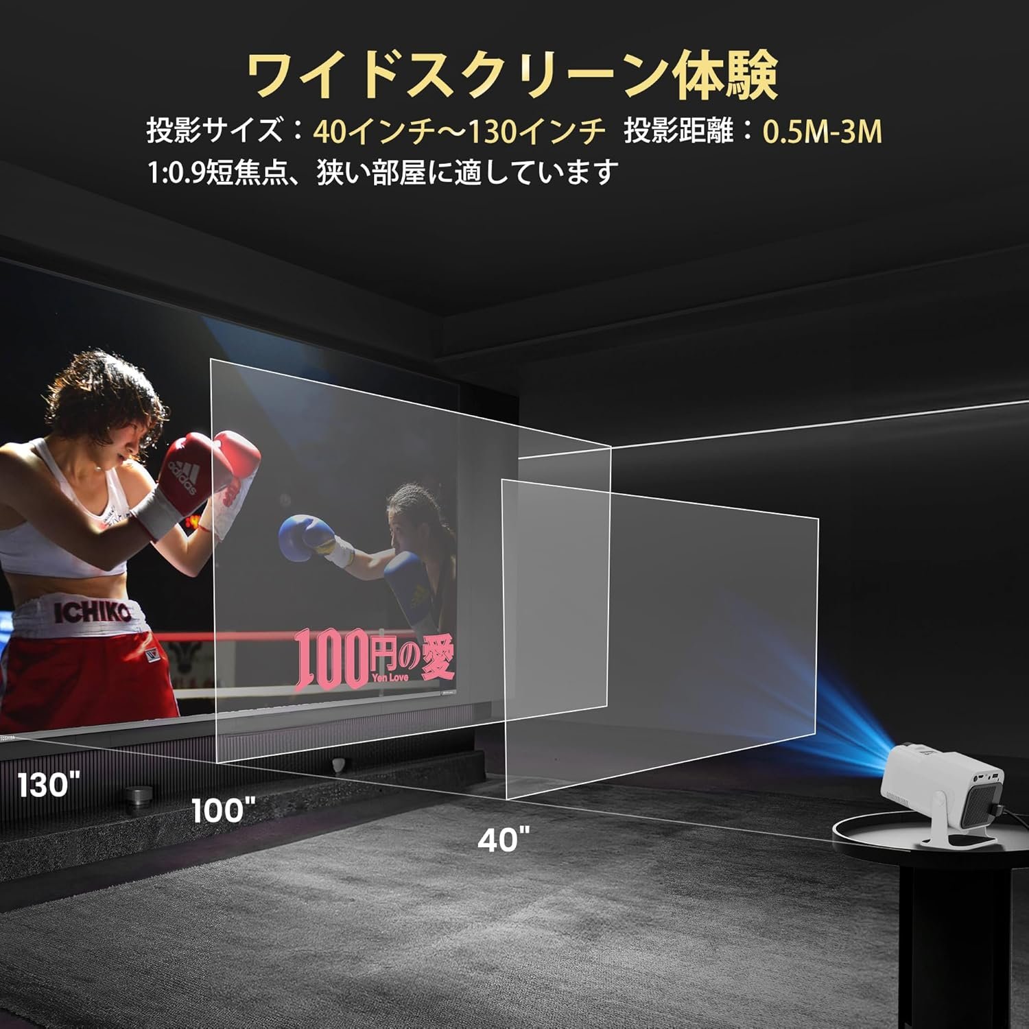 Hauskitプロジェクター高輝度300ANSIプロジェクターホーム使用用180°回転天井プロジェクター1080Pおよび300ANSI 4Kプロジェクターアンドロイドテレビ11.0システムオートキーストーン補正ミニプロジェクターWIFI 6 - 이미지 7