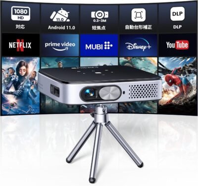 Wimius Q3プロジェクタースモール [Ceiling Projection/Automatic Vertical Keystone Correction/Short Focus/Silent/Dustproof] 屋外/家庭用/5G WiFi/Bluetooth 5.3/Hifiスピーカー、ミニモバイルプロジェクター、