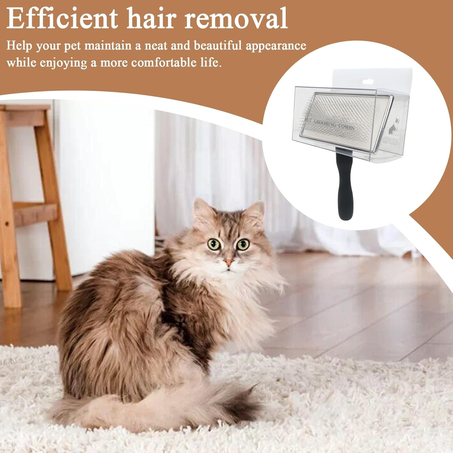 グルーミング用の犬のブラシ、ペットのグルーミングブラシ、ペットブラシ犬のグルーミング用品| メタル針ペット用品クリーニングツール、猫のデマッティングツールアンダーコートレーキヘアリムーバーすべての髪のタイプ - 이미지 3