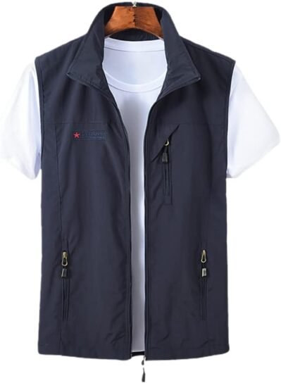 Ecrisdoo Men’s Mesh Vest、Gilet Vest、Summer Vest、Summer Jacket、Open Front、Seveless、Thin、Castary、釣り、屋外、登山、父の日、ギフト