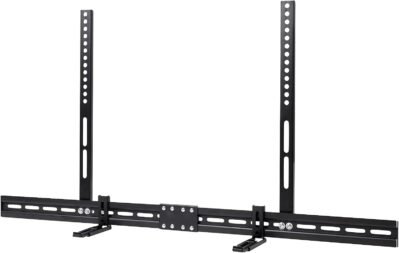 UNHOサウンドバーマウント、サウンドバーマウント、専用のインストールハードウェア、テレビサウンドバースタンド用、掘削、ユニバーサルタイプ、負荷容量、17.6ポンド（8 kg）、テレビブラケットの上または下にマウントできます。