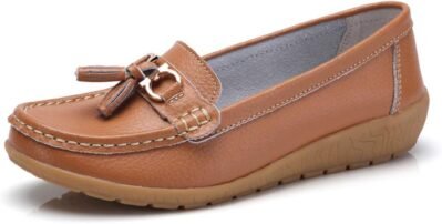 ノミオース女性のモカシン、ローファー、ポンプ、フラットシューズ、スリップオンサンダル、柔らかく、摩耗しやすい、ママシューズ、快適な厚さ、ナースシューズ、カジュアルドライビングシューズ、サイズ22.5-27.0
