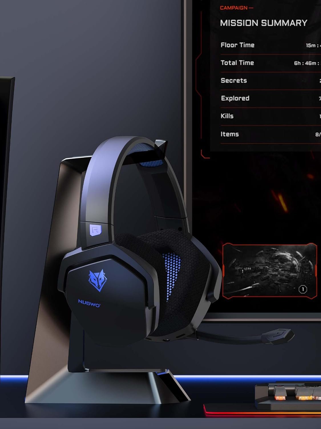 Nubwo Gamingヘッドセット、ワイヤレス、100時間の継続的使用、2.4g、USB、ワイヤレス、有線3方向接続、PS5 PS4ヘッドセット、マイクが含まれています、ヘッドフォン、ミュート機能、低レイテンシー、FPSゲーム - 이미지 8