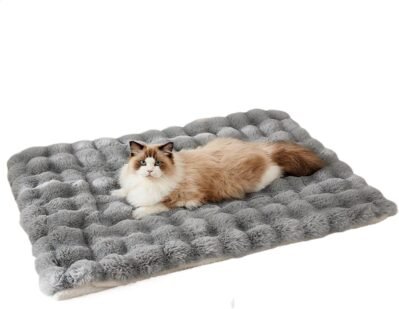猫マットベッド、犬ベッドマット  – 犬猫用家具ペットソファマット、犬用パッド犬と猫用の睡眠マット暖かいペットブランケット屋内猫犬用寝室
