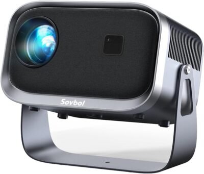 Sovboiプロジェクターの天井投影、家庭用、25,000 LM、1080p、自動キーストーン補正、電気フォーカス、双方向Bluetooth 5.3、Wifi6、4K互換、HiFiスピーカー、ミニホームシアター