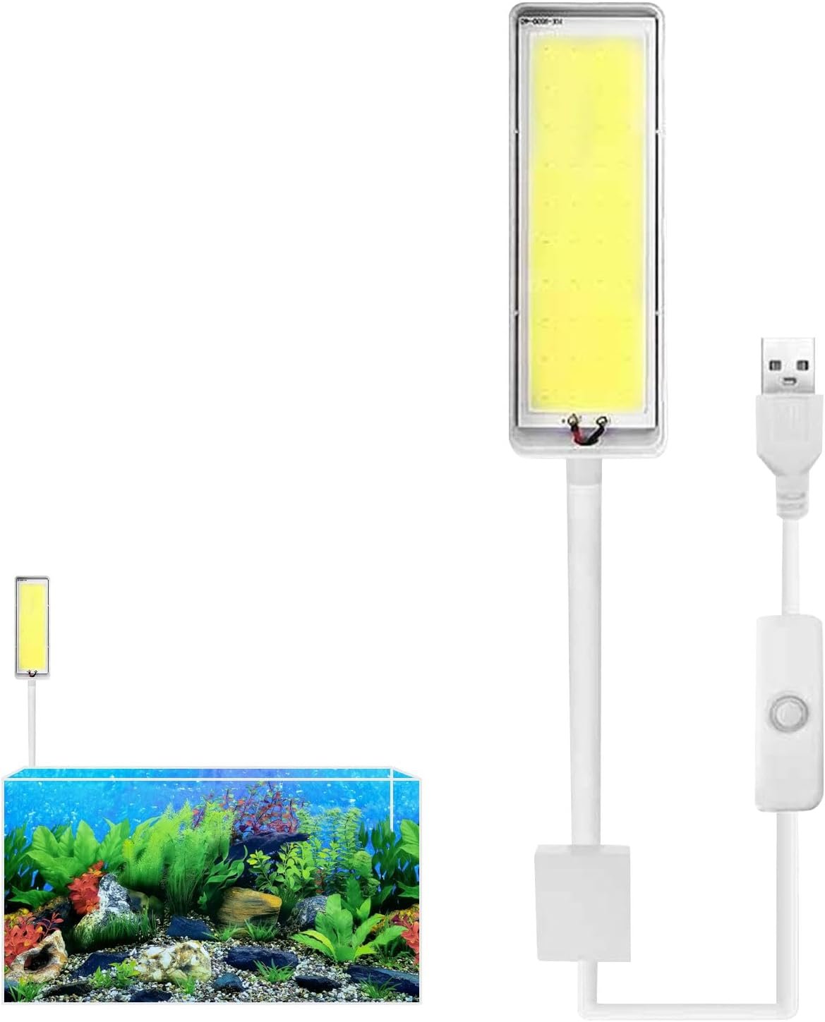 TVETE水草育成ライト小型水槽usb usbアクアリウムアクアリウムアクアリウム白い光】led