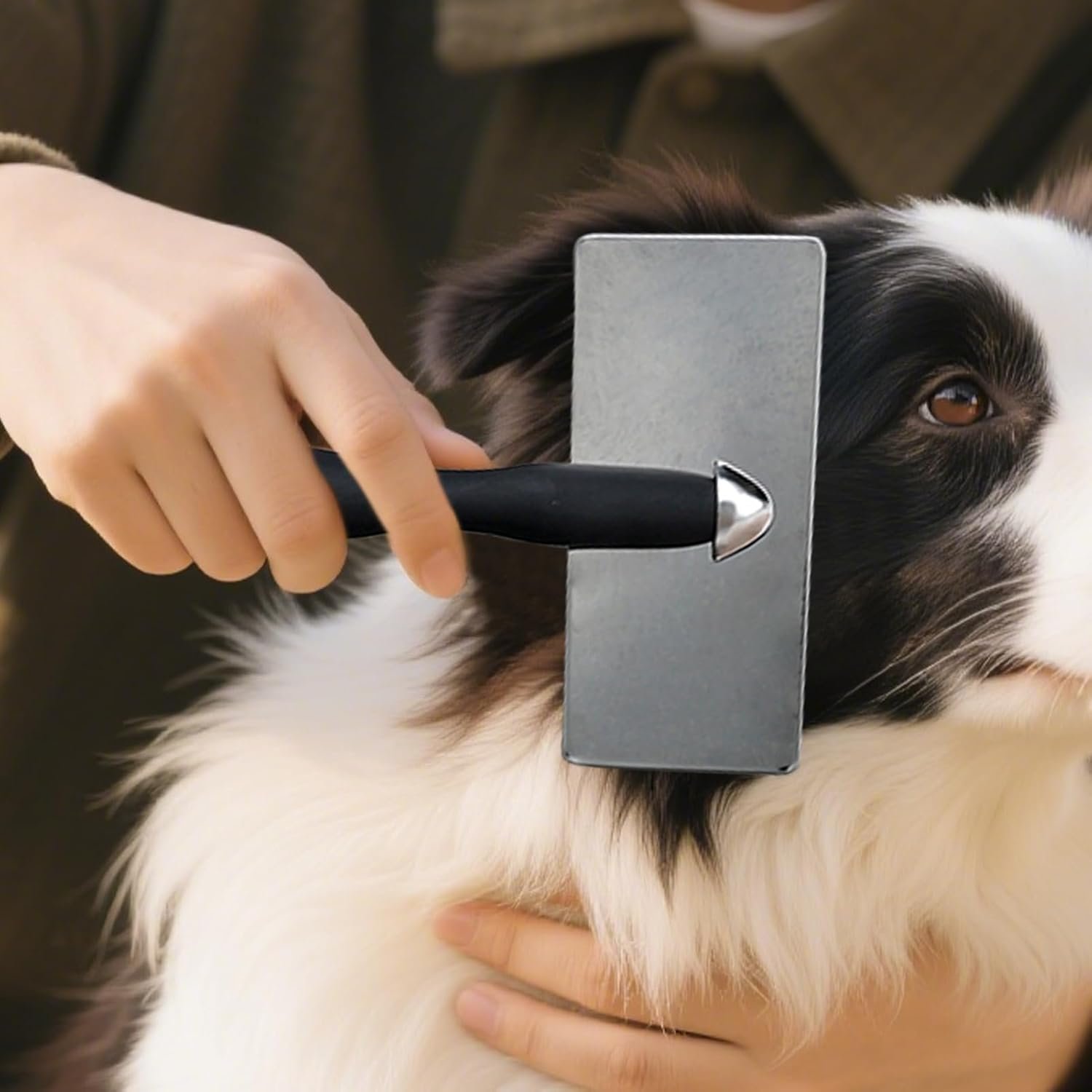 グルーミング用の犬のブラシ、ペットのグルーミングブラシ、ペットブラシ犬のグルーミング用品、マッサージメタルニードルコーム、猫の脱脱ツールアンダーコートレーキの脱毛、ゆるいアンダーコートを取り除く - 이미지 3