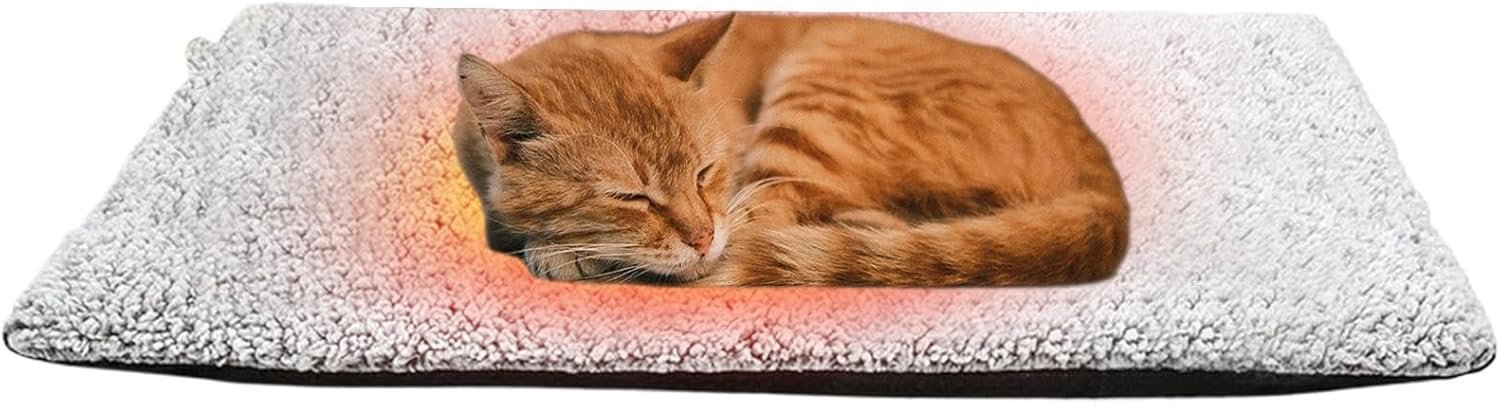 犬用温熱マット、静音猫用ヒーターベッド、ペットの猫用自己発熱サーマルパッド| 滑り止め底、家具、ソファ、床、ペットベッド、屋外猫小屋用の厚みのある犬用ベッドマット - 이미지 8