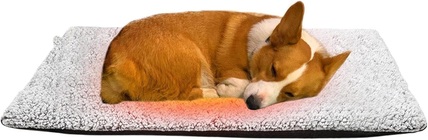 犬用温熱マット、静音猫用ヒーターベッド、ソフトペット猫自己加熱スリーピングマット、滑り止め底、家具、ソファ、床、ペットベッド、屋外猫小屋用の厚みのある犬用ベッドマット - 이미지 9