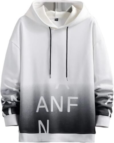 Foveitaa Men’sパーカー、長袖、春の服、秋の服、グラディエントパーカ、ファッショナブル、プルオーバー、秋、冬、フード付き、スタイリッシュ、スウェットシャツ、プルオーバー、人気、ストリートトップス