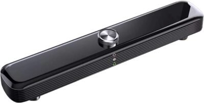 Soundbar 3.5mm有線サウンドバーリッチベースUSBパワーサウンドバースピーカーPCスピーカー（色：黒、サイズ：1つのサイズ）