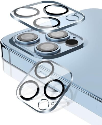Sungale iPhone 13 Pro / iPhone 13 Pro Maxカメラフィルム保護カバーiPhone 13 Pro / iPhone 13 Pro Max、Ultra Thin、Japan Asahi Glass、Full Protection、Black Edging、3-Teye Lens