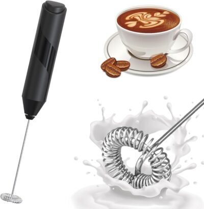 Limennyバッテリー操作ミルク泡立て器、ハンドヘルドミニエレクトリックミキサー、ウルトラ軽量、静かな、コーヒー、牛乳、ラテ、抹茶、ドリンクミキサー