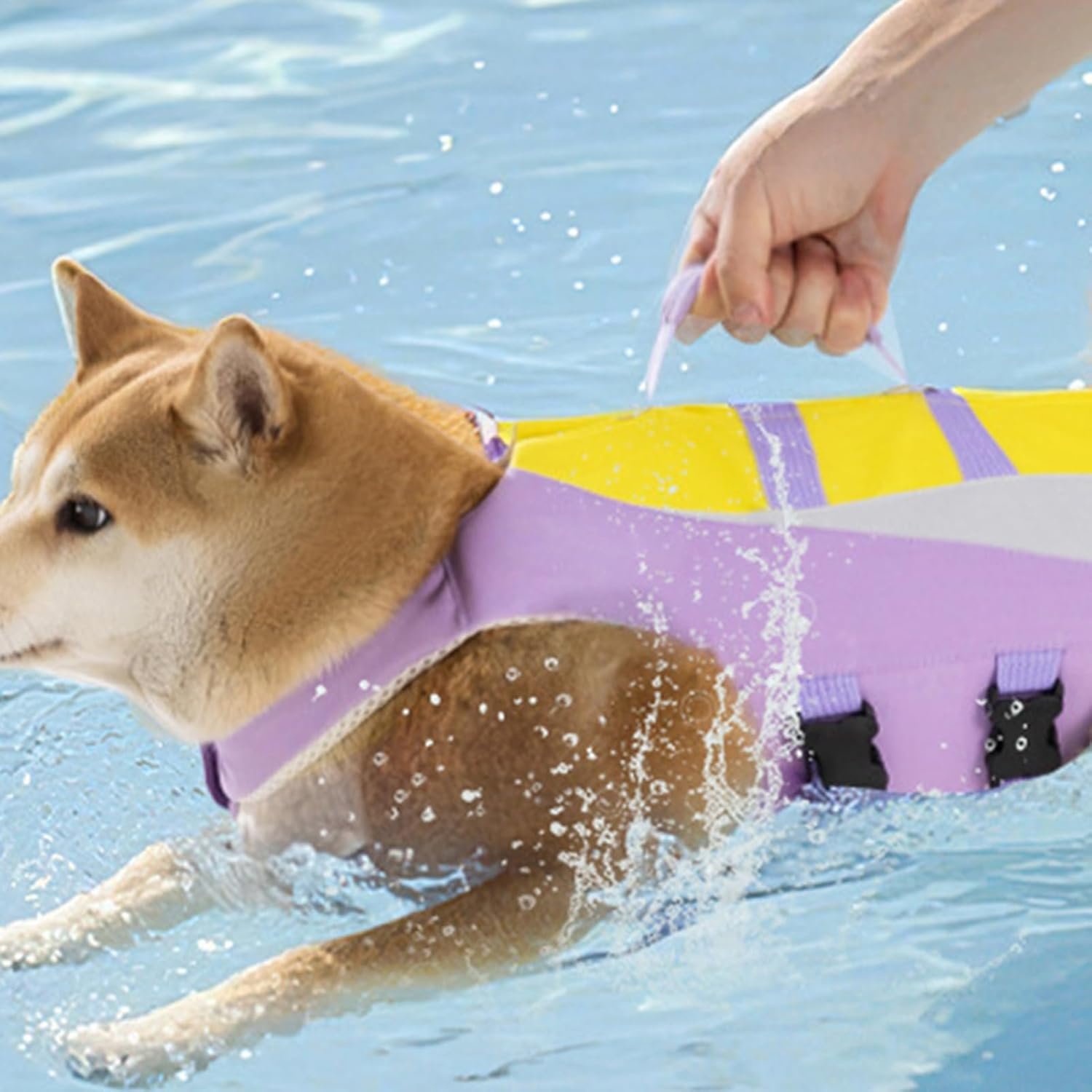犬用スイミングベスト -水辺での安全対策に最適な防水調整可能フローティングベスト -防水調整可能でおしゃれなフローティングジャケットアウトドアレスキューボートペットプール - 이미지 7