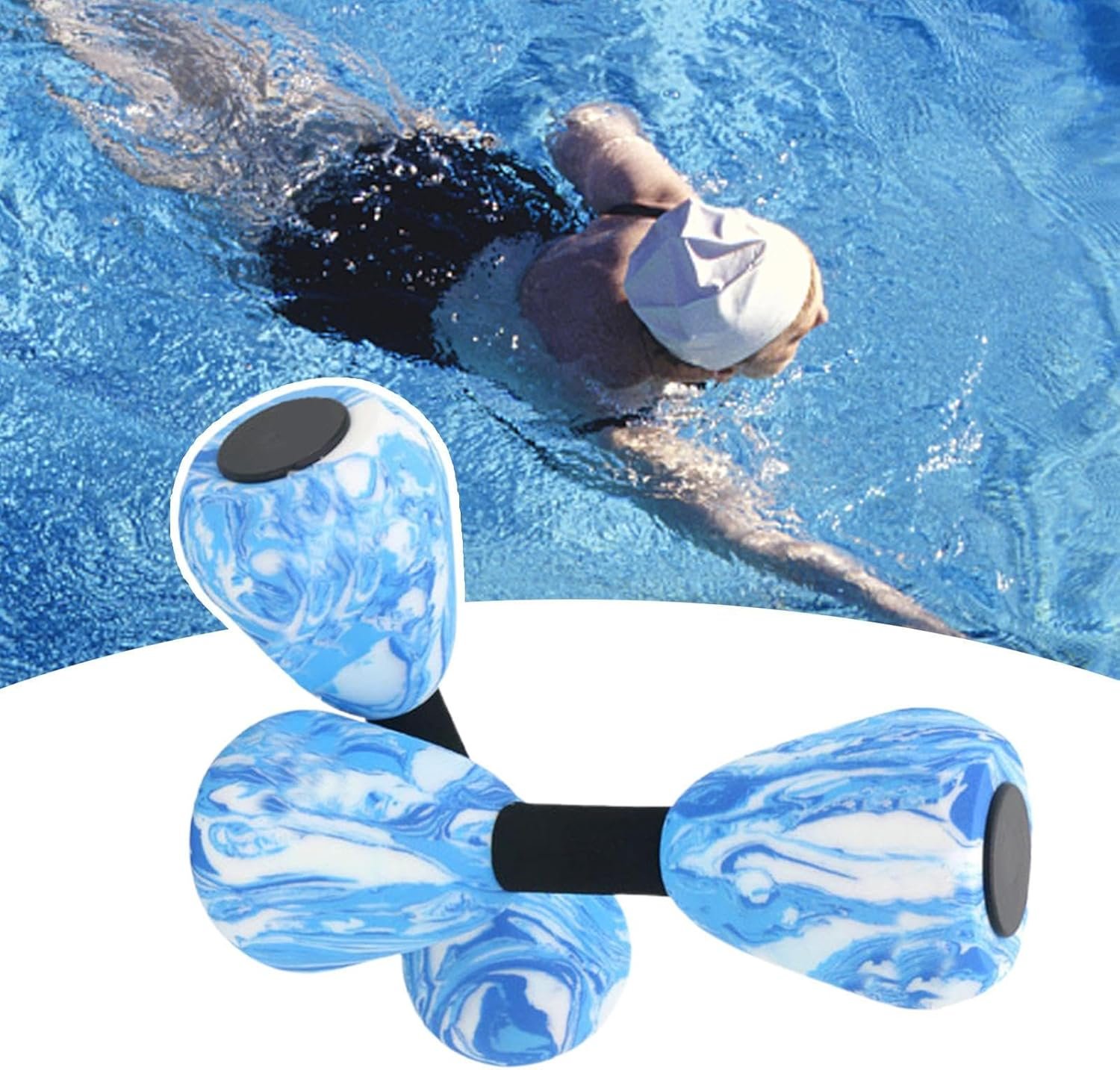 プールエクササイズのための水の重量、スポーツ水生運動ダンベル -プールエクササイズのためのフォームダンベル、ジムの屋外スイミングをトレーニングするためのエアロビックワークアウト機器をスポーツします - 이미지 3