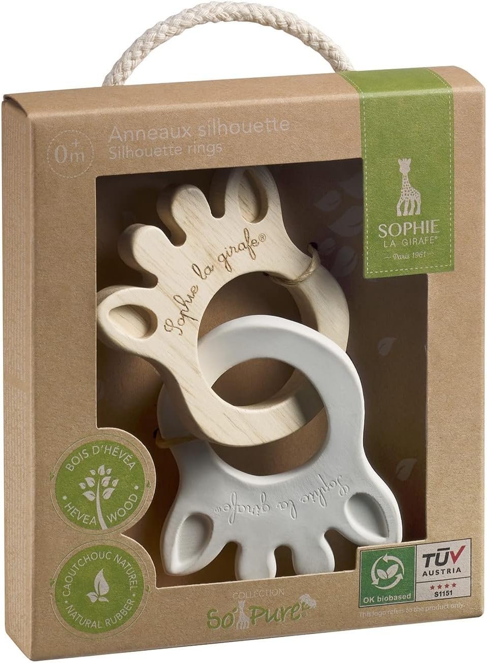 Sophie The Giraffe Silhouette Ring、本物の日本製品、Vulli、歯、天然ゴム、かわいい、赤ちゃん、乳児、0年、0ヶ月、1歳、人気、最初のおもちゃ、ガラガラ、プレゼント、男の子、女の子、 - 이미지 4
