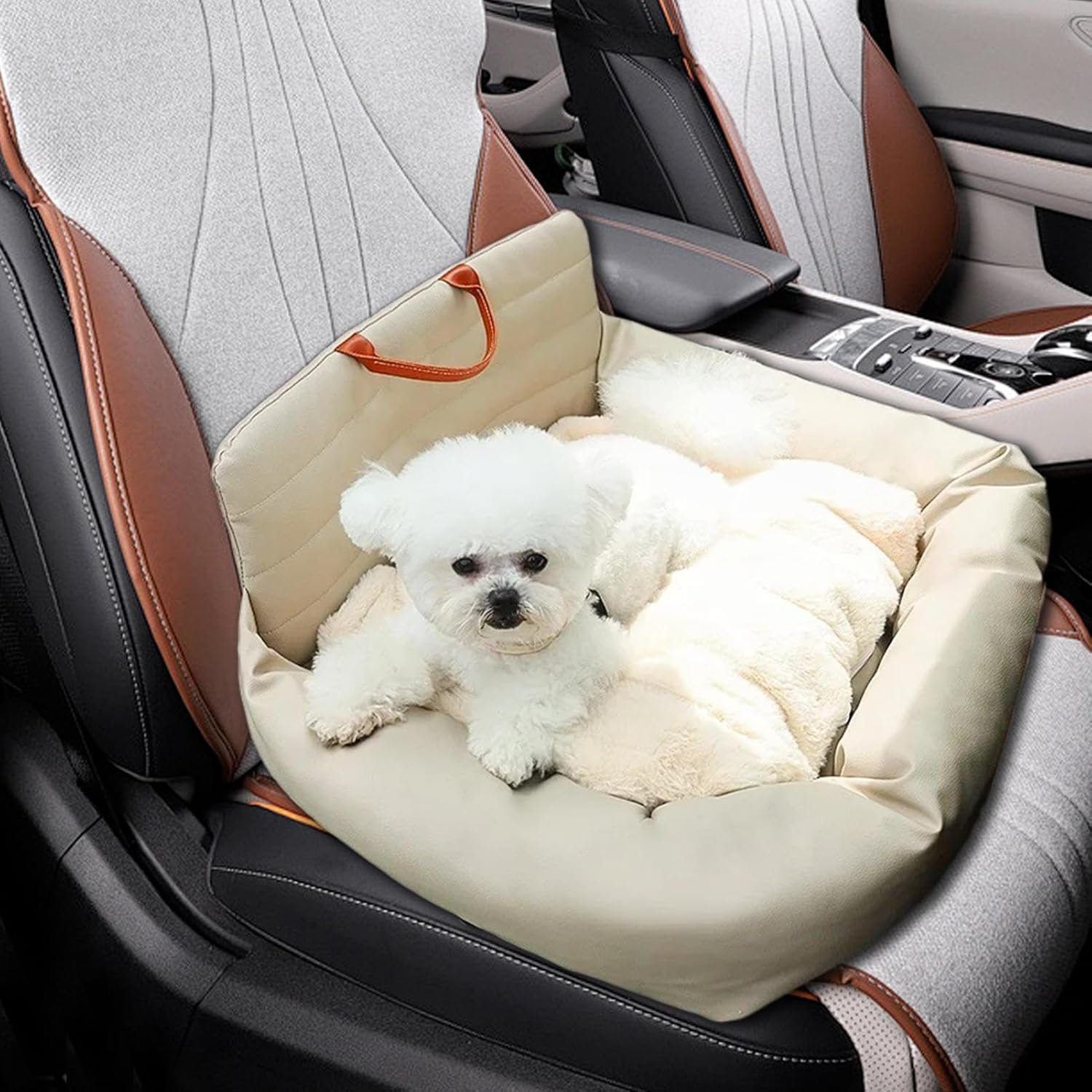子犬のカーシート、ドッグカーベッド - 車の犬の座席ペットキャリア、ペットブースター、猫のベッドと家具、女性、男性、家族、友人のための旅行アクセサリー - 이미지 9