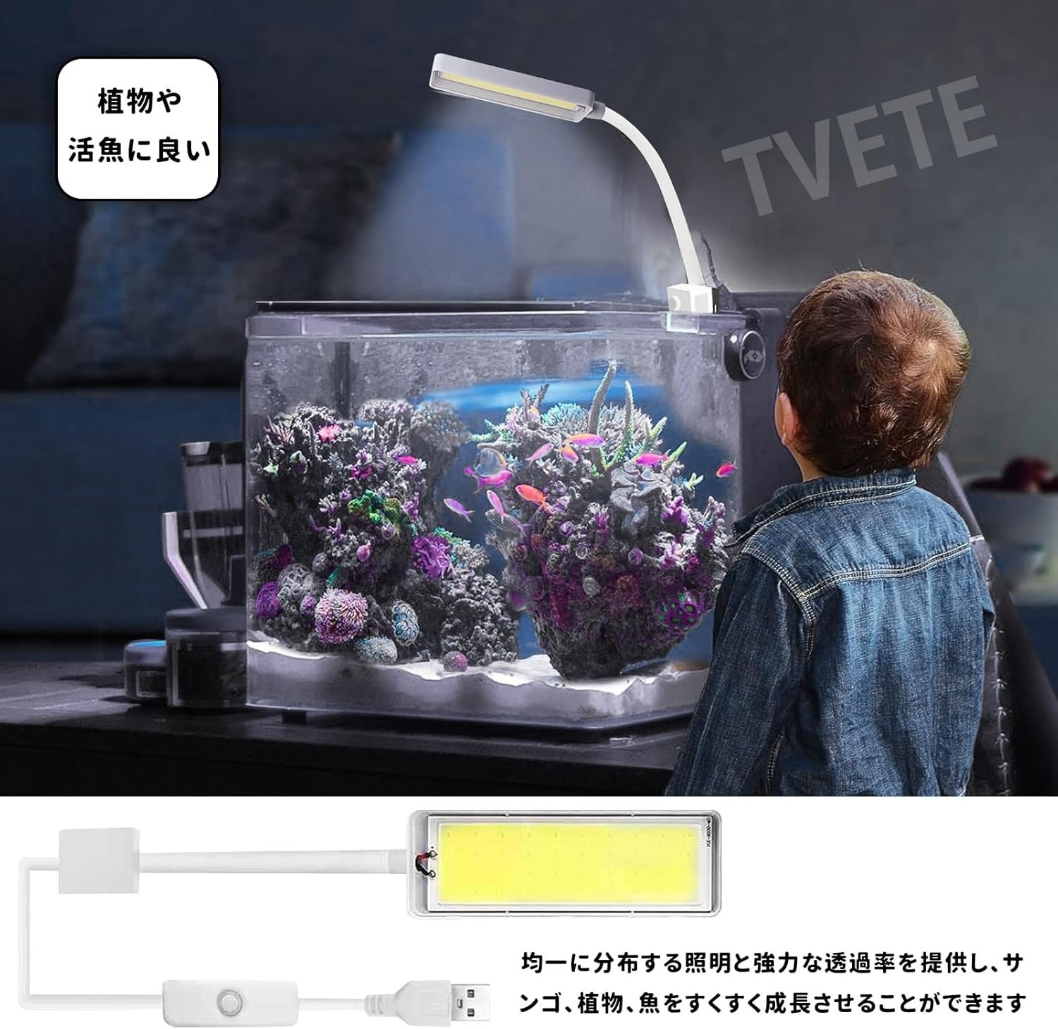 TVETE水草育成ライト小型水槽usb usbアクアリウムアクアリウムアクアリウム白い光】led - 이미지 5