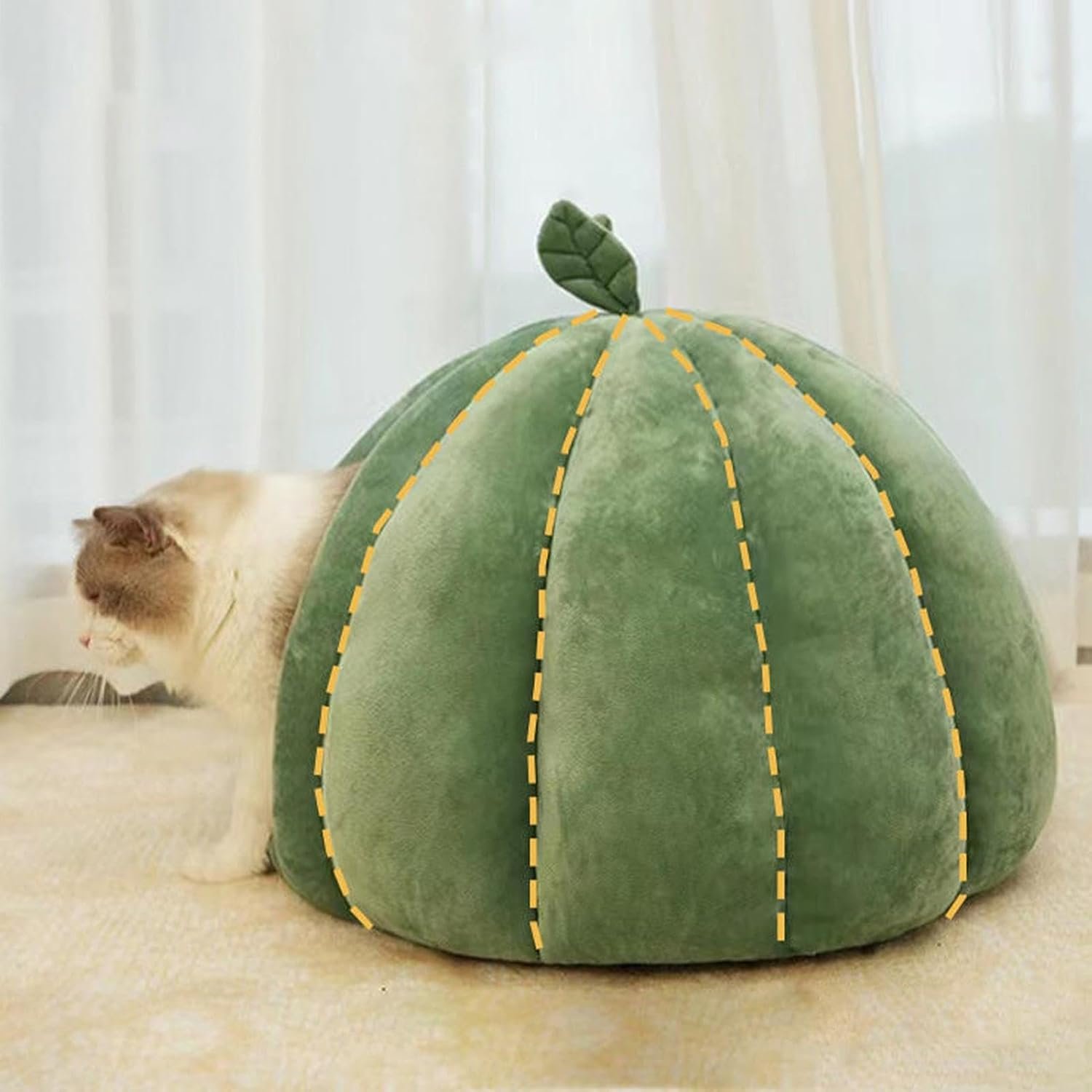 密閉型猫ベッド -室内用猫家具、快適な猫ハウス | 居心地の良い猫の洞窟ベッド、柔らかい豪華な密閉ペットベッド、暖かい猫の巣猫家具、子猫、小型犬、冬、自宅、屋内用の猫の隠れ家 - 이미지 4