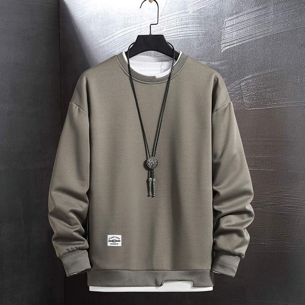 fjltdcpパーカー、メンズ秋の服、長袖、プルオーバー、Tシャツ、ルーズフィット、トレーナー、トップ、ラウンドカラー、ソフト、カジュアル、ファッショナブル、大きなサイズ、春、秋、冬の服 - 이미지 2