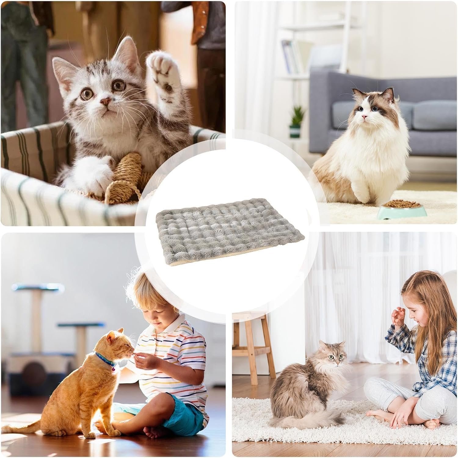 猫マットベッド、犬ベッドマット | 犬猫用家具ペットソファマット -暖かいサーマルペットパッド、洗濯機で洗えるペットソフト暖かいマット、屋内屋外ペット猫犬用 - 이미지 4