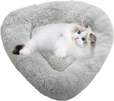 ぬいぐるみ猫ベッド、室内猫用猫ベッド | 三角猫ベッドペットスリーピングマット犬猫ベッド、犬を落ち着かせるパッド、子犬、子猫、小型犬用の快適な洗える屋内猫用家具