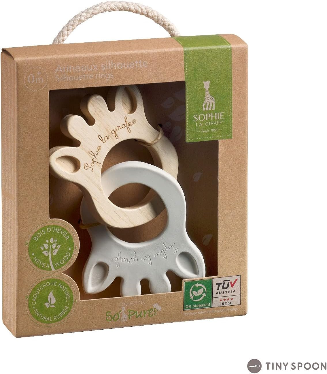 Sophie The Giraffe Silhouette Ring、本物の日本製品、Vulli、歯、天然ゴム、かわいい、赤ちゃん、乳児、0年、0ヶ月、1歳、人気、最初のおもちゃ、ガラガラ、プレゼント、男の子、女の子、 - 이미지 3