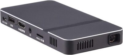 Yamazen JPLP-50ML-BKプロジェクター、10〜120インチ、1080p（有線/Wi-Fi）と互換性があり、小さい、ポータブル、ブラック