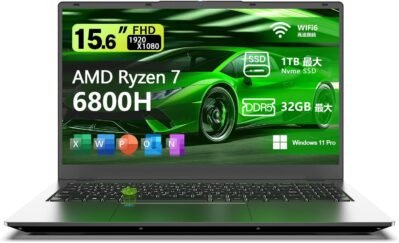 Vetesa Gaming Laptop Amd Ryzen 7 6800H / Radeon 680m 8C16T最大4.9GHz 2025 New Edition DDR5 16GB Ultra Fast NVME SSD 512GB Win Win Win 2019高速熱分散液静かなFHD1080P IPSワイドビュー
