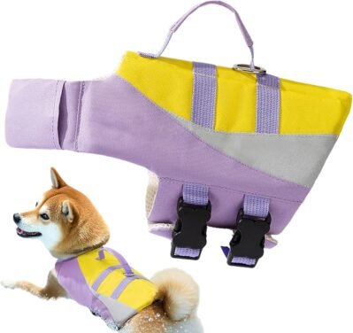 犬用スイミングベスト -犬用スイミングライフベスト| 調整可能防水デザイン防水デザイン
