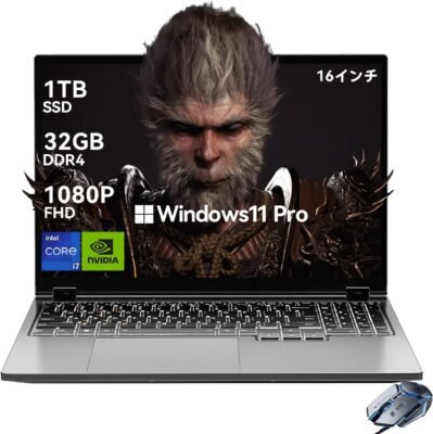 Topgro S1ゲーミングラップトップ [Core i7-8750H/ Max 4.1GHz GTX1050/WiFi5/BT4.2] ゲームラップトップ16インチ32 GBメモリ1TB SSD 8コア16スレッドゲームモードGrabo / High Performance / High付き日本のキーボード